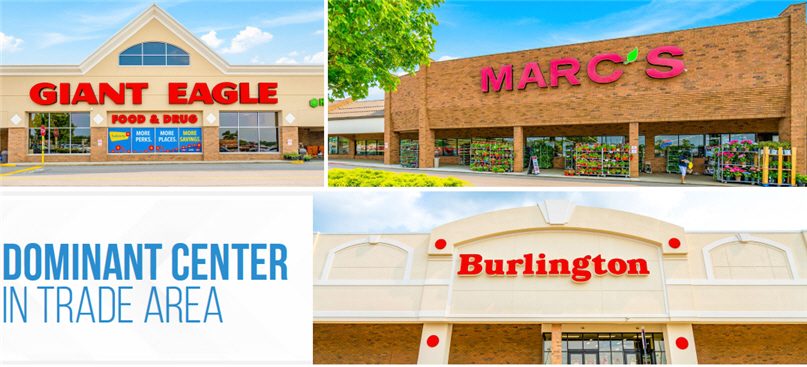 The Plaza at Chapel Hill, a major shopping center with more than 450,000 square feet of retail space, sold for $46 million to a group of private equity investors. The new owners include Baltimore-based America's Realty LLC, New York-based Borough Equities and Miami-based Dragonfly Investments. The center is anchored by Burlington, Marc's, and Giant Eagle